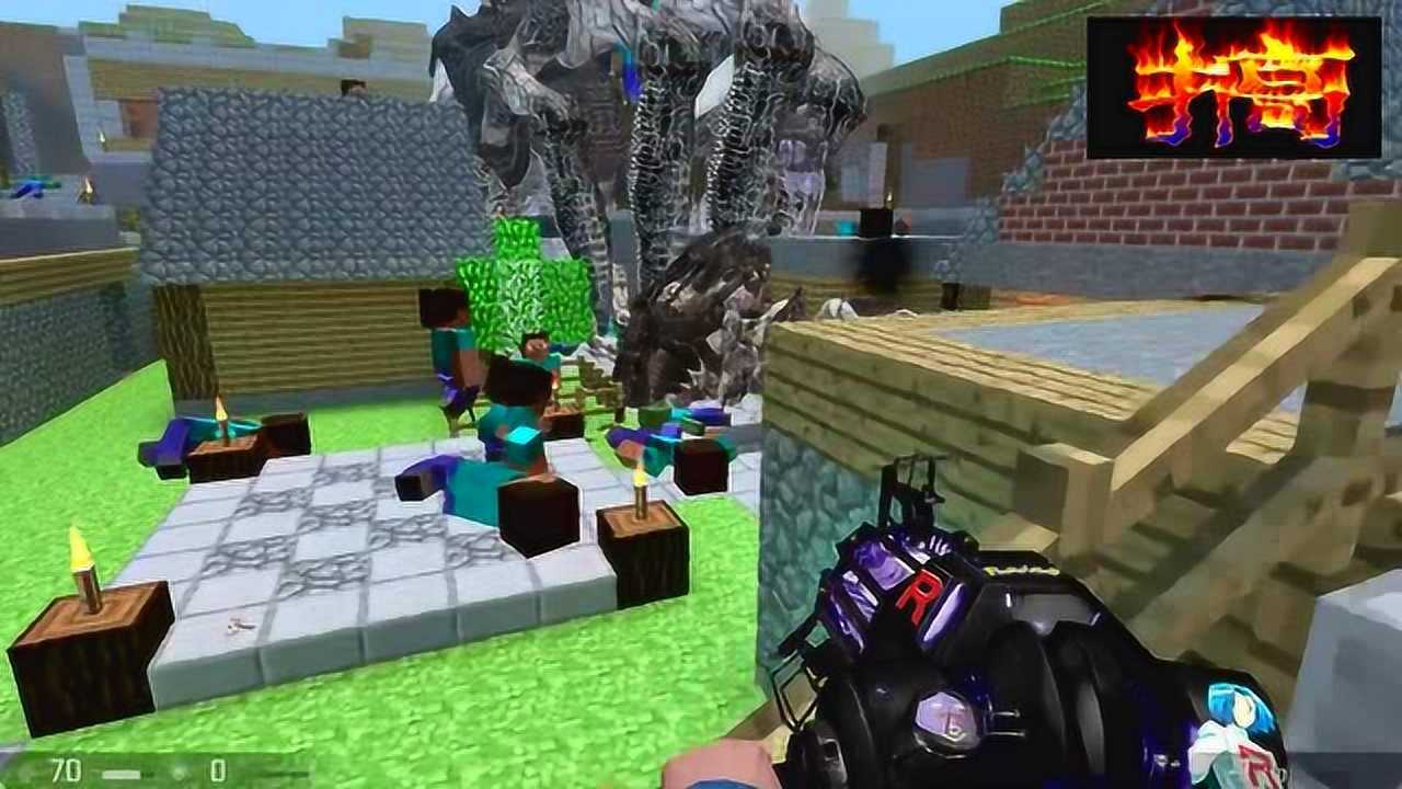 我的世界:天哪,有怪物进村庄了!史蒂夫,快上!_腾讯视频