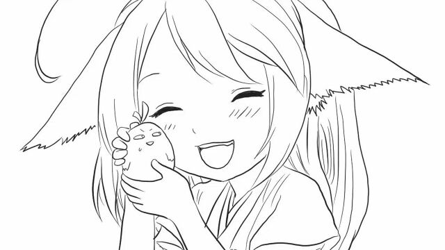 狐妖小红娘之可爱的涂山苏苏与小鸟动漫简笔画