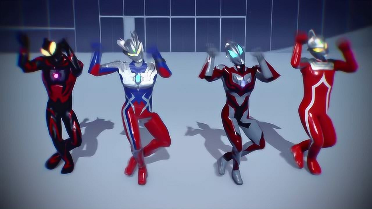 mmd 捷德奥特曼父子与赛罗奥特曼父子四人舞猫耳开关