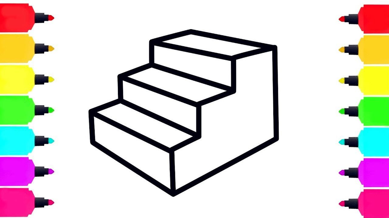 给宝宝画彩虹楼梯简笔画涂色彩_腾讯视频