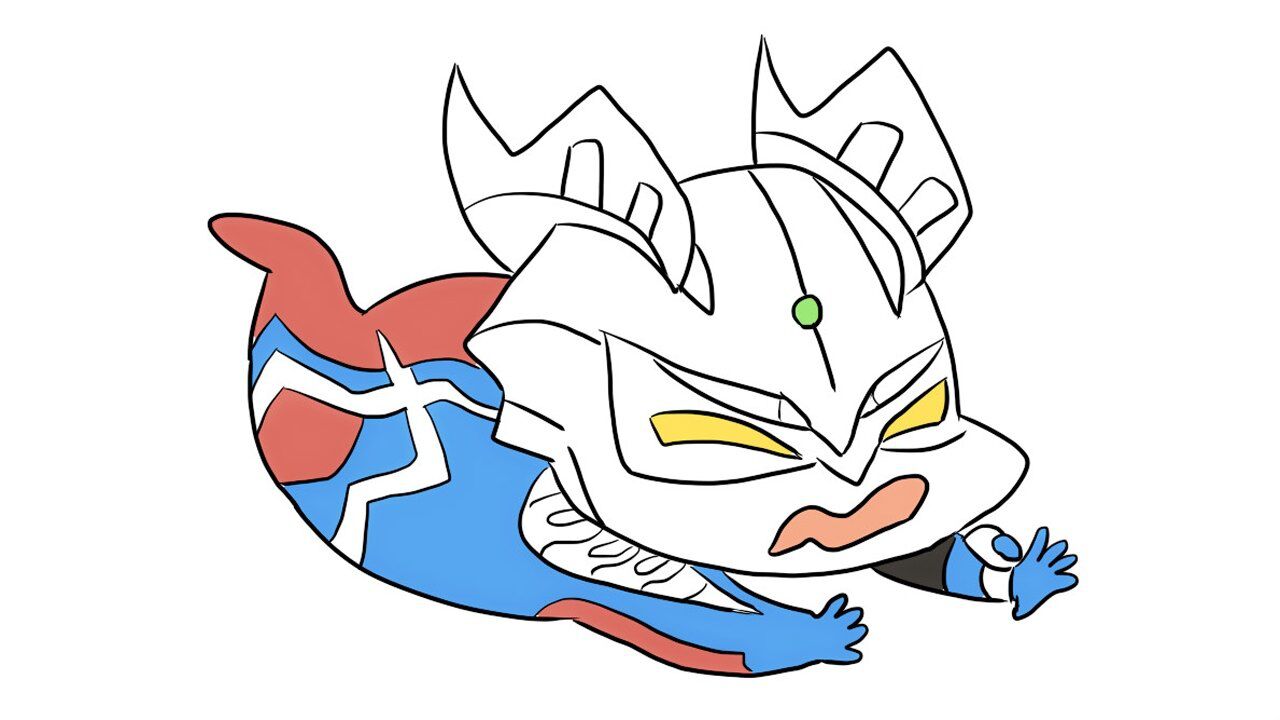 可爱的q版赛迦奥特曼 儿童亲子简笔画