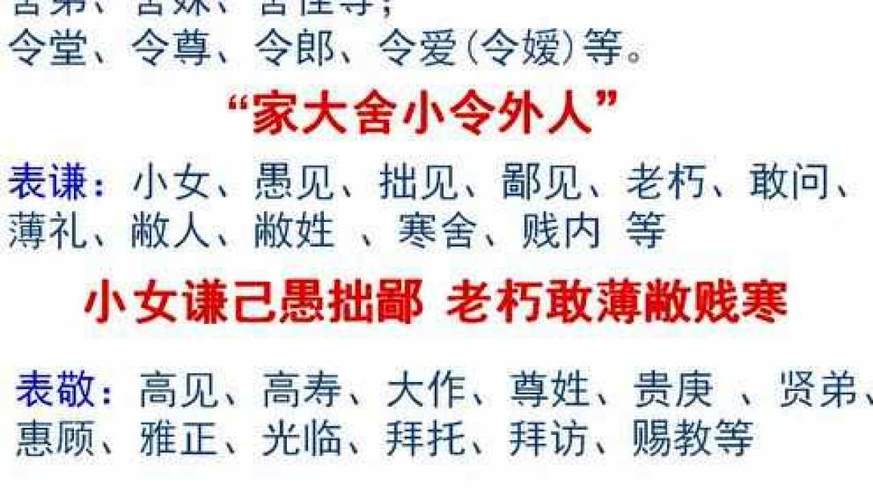 传统文化微课之谦辞敬辞的使用_高清1080P在线观看平台_腾讯视频