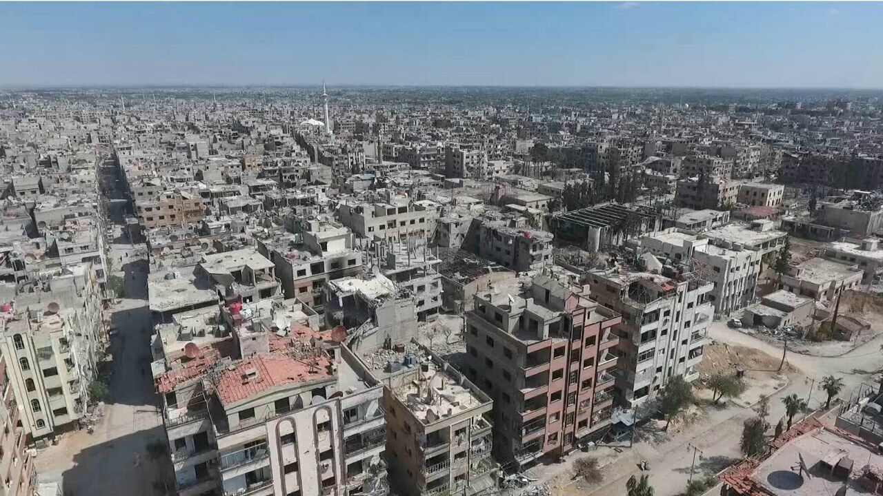 城镇变废墟 航拍战后叙利亚东古塔 宛如地狱