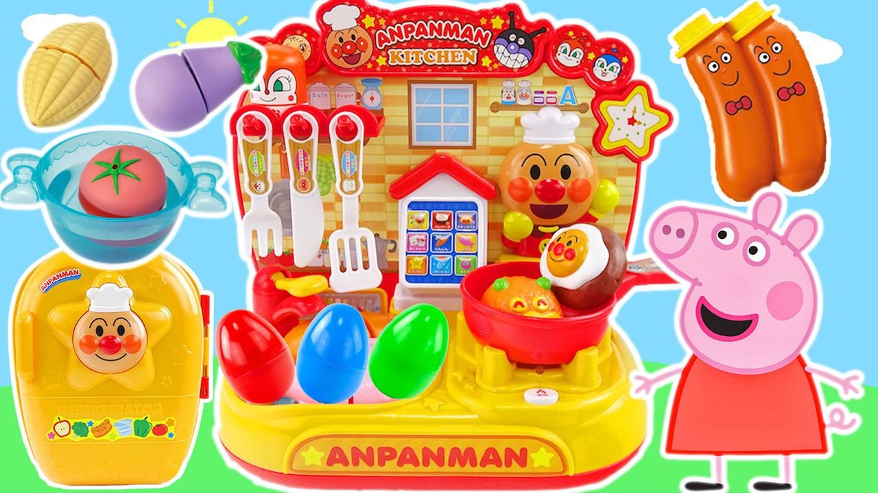 玩具橙子乐园在日本小猪佩奇的厨房变色食玩做美味大餐