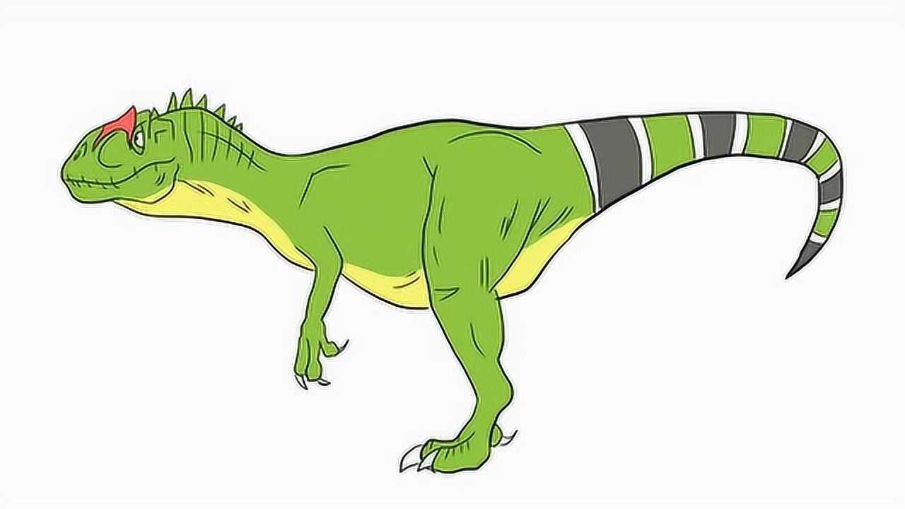 恐龙世界之简单的异特龙儿童卡通简笔画