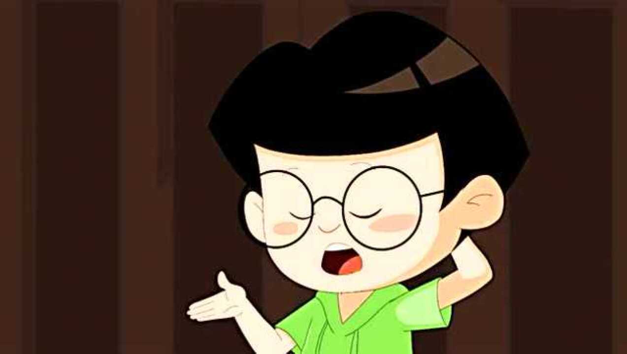 动画片:小明戴老虎面具