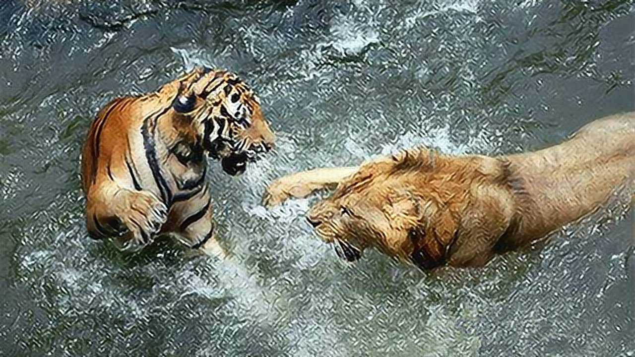 南非老虎谷雄虎希陶杀死雌狮萨凡娜