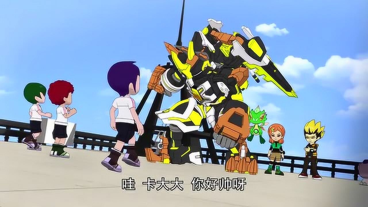 斗龙战士卡维力在东方末的斗龙号角下进化铠甲战龙
