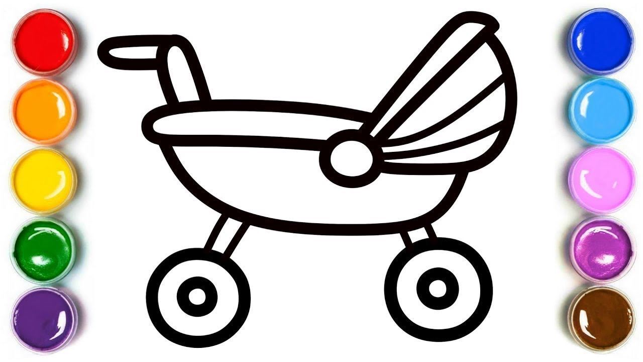 亲子涂色简笔画:漂亮的小摇篮