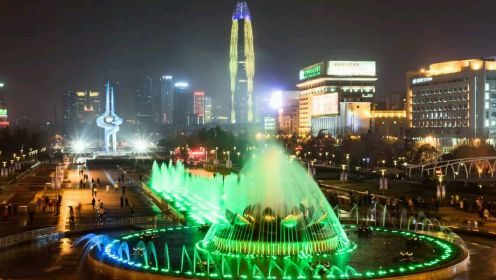泉城济南音乐喷泉，美景如画