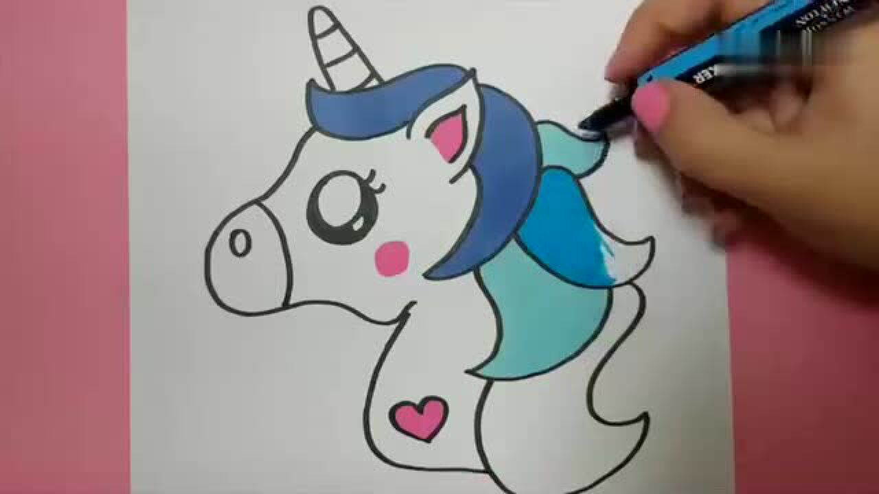 简笔画:可爱独角兽