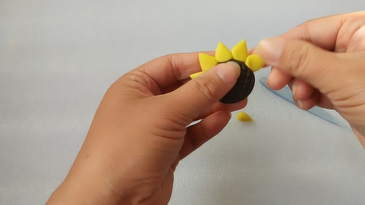 向日葵面塑作品捏面人湉妈手工