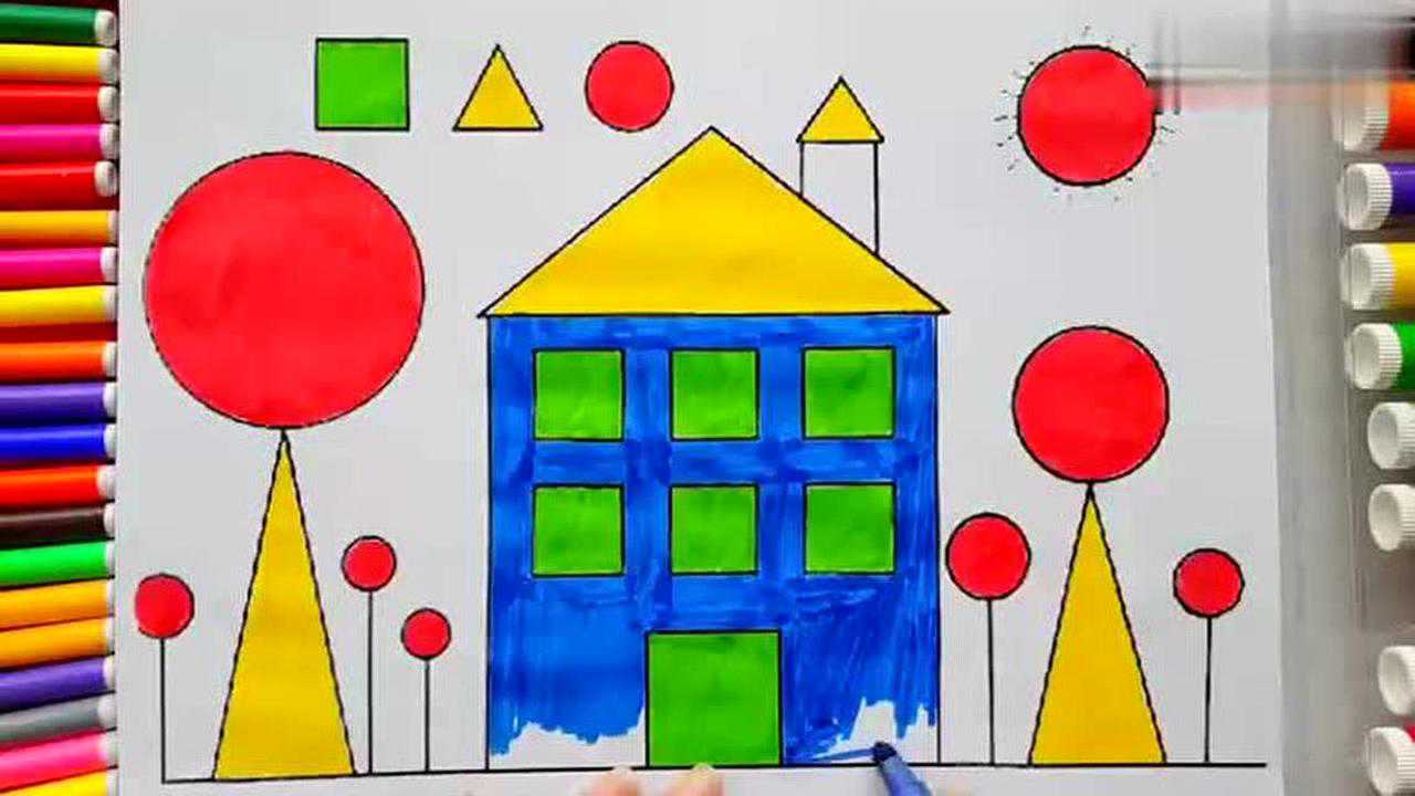 幼儿园图形拼图房子图片