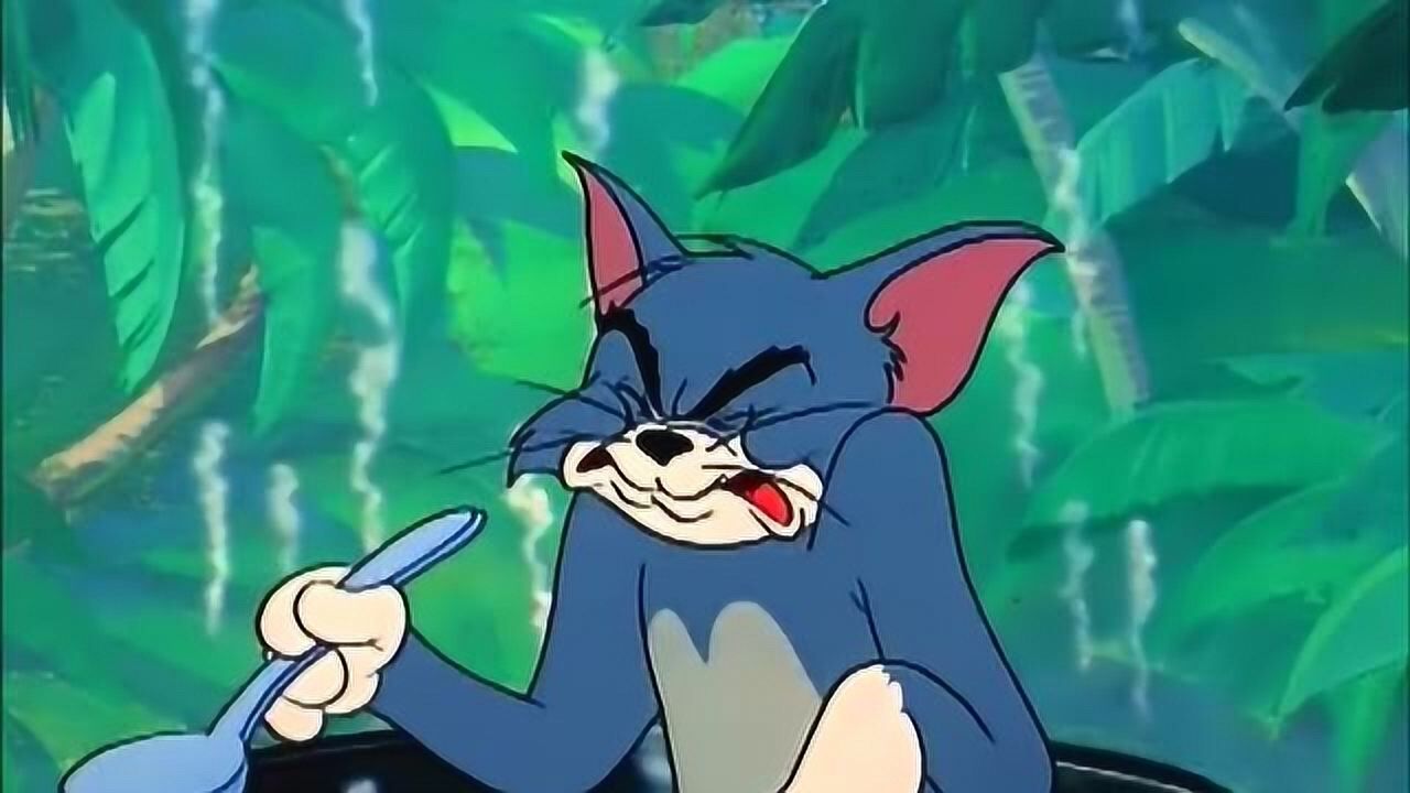 猫和老鼠:汤姆突然反应过来这个原始人是只小老鼠