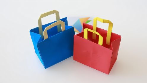 如何折叠一款简单又实用的手提袋礼品袋，手工折纸教程