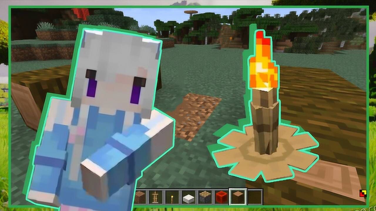 我的世界:营地篝火的制作方法,点火这一刻瞬间暖和了_高清1080P在线观看平台_腾讯视频