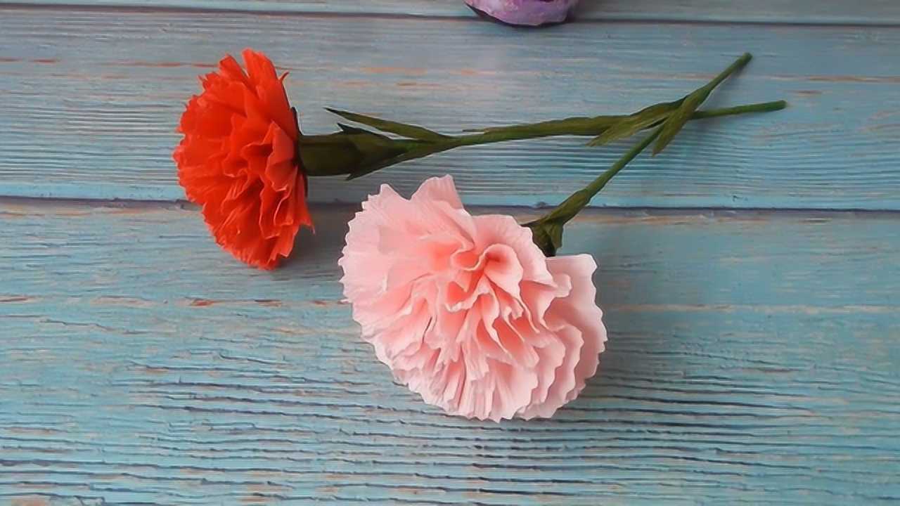 康乃馨手工花,做出来超美,真的超像真花,学会了送妈妈特别合适