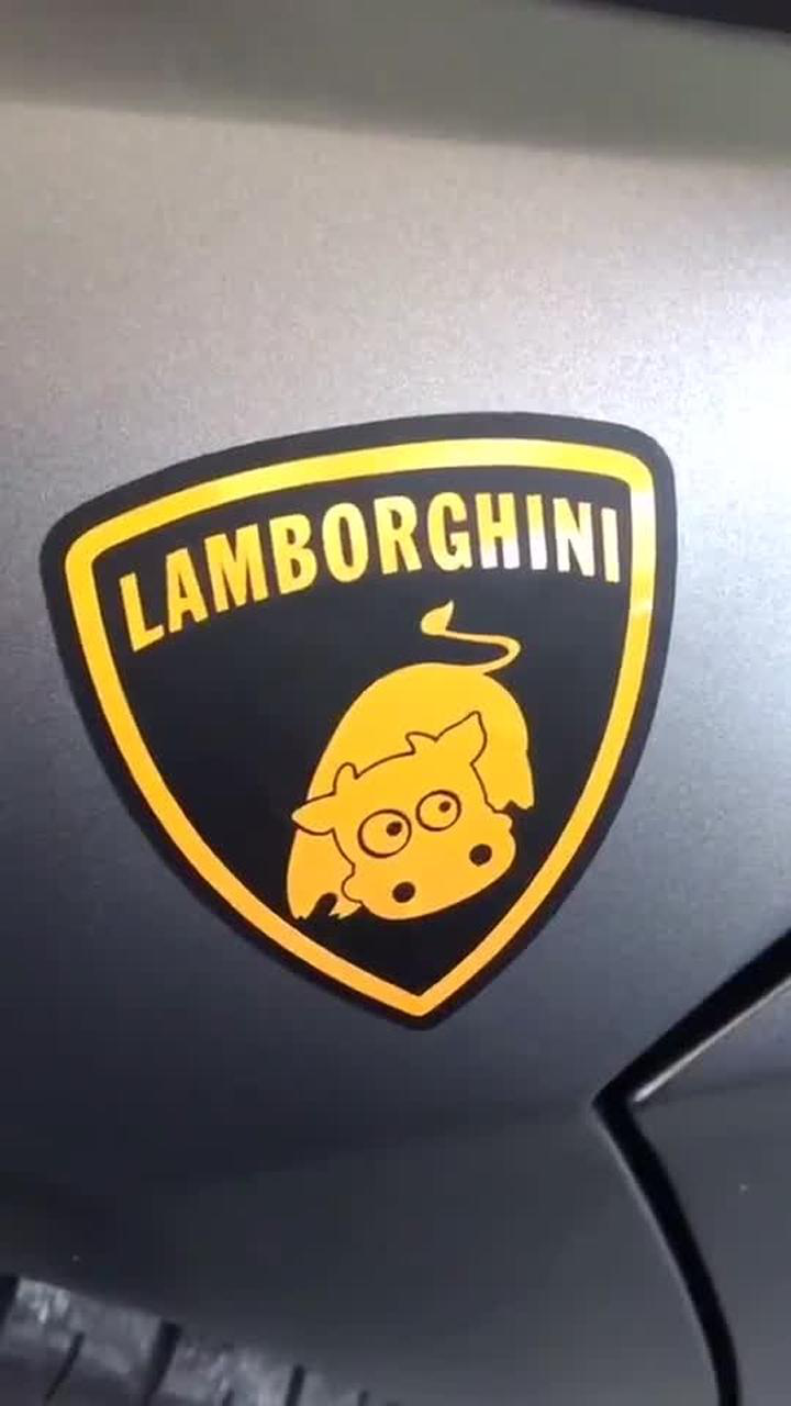 恶搞兰博基尼车标!好萌啊