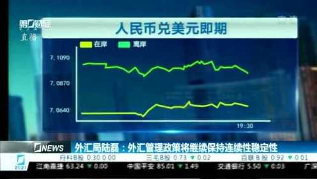 外汇局陆磊:外汇管理政策将继续保持连续性稳定性