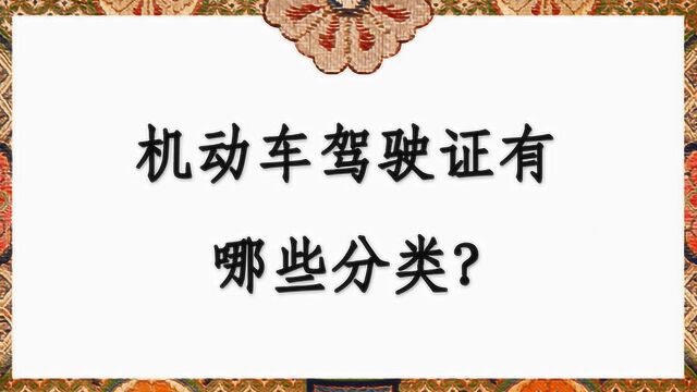 机动车驾驶证有哪些分类?