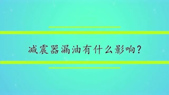 减震器漏油有什么影响?