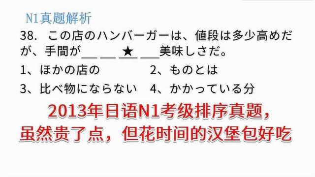 2013年日语N1考级真题解析:虽然贵,但花时间的汉堡包好吃