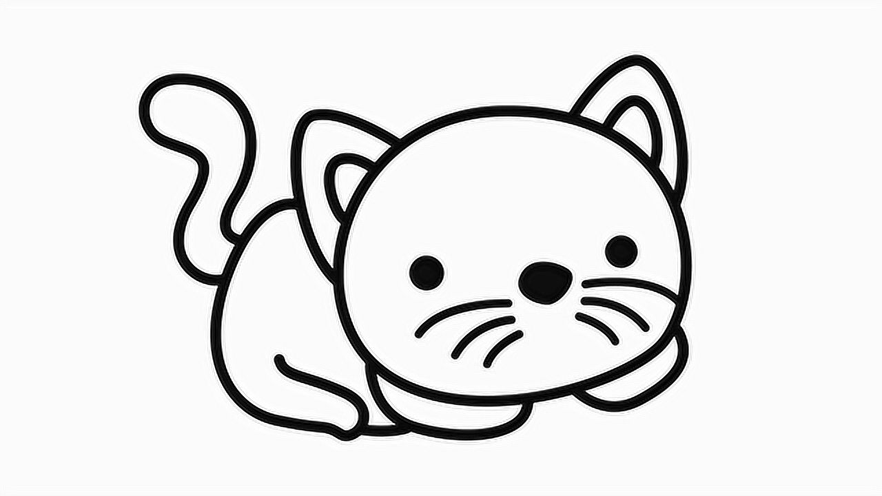 速画一只可爱的猫咪,网友:好喜欢