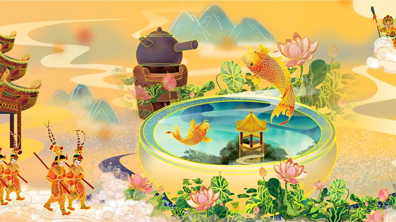 潮汕莱芜神女故事插画