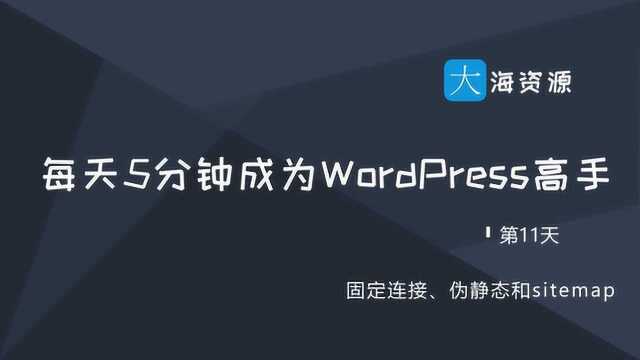 11.wordpress固定链接伪静态sitemap爬虫最爱