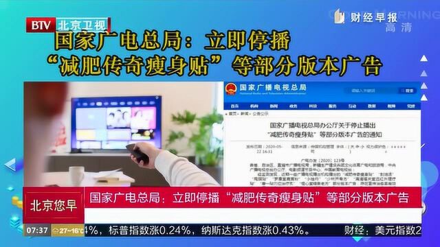 停播“减肥传奇瘦身贴”等部分版本广告!