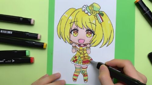 菲梦少女动漫手绘:杨松儿繁花系列舞台装,好可爱