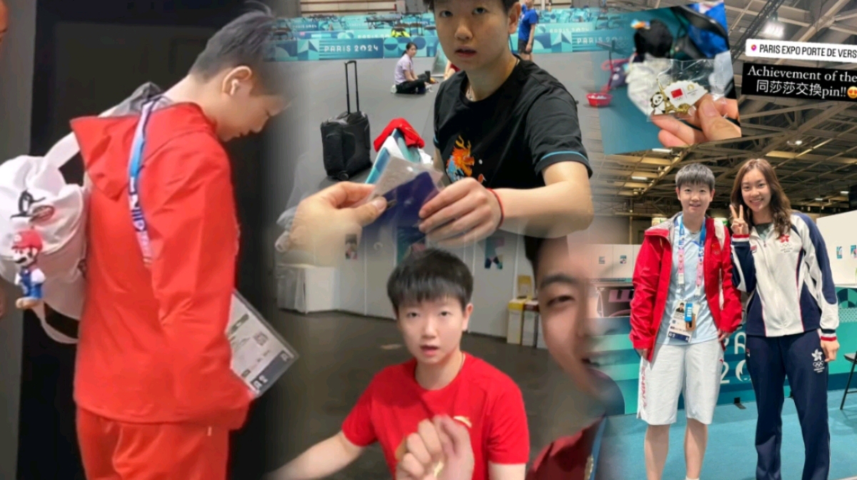 孙颖莎要实现pin自由啦!记者小哥接连送徽章,对手晒照与莎莎交换队徽