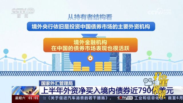 国家外汇管理局:上半年外资净买入境内债券近790亿美元