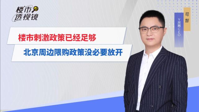 房地产救市政策完全够用,专家:北京限购政策轻易不能动