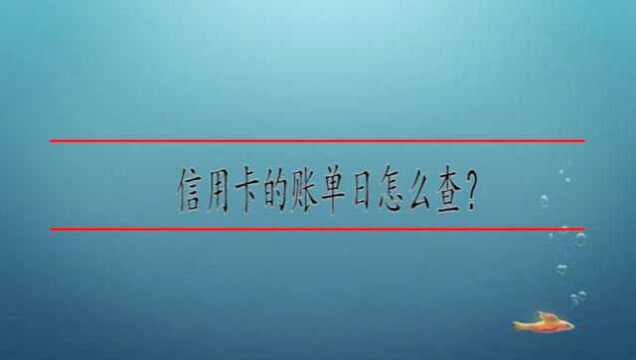 信用卡的账单日怎么查?