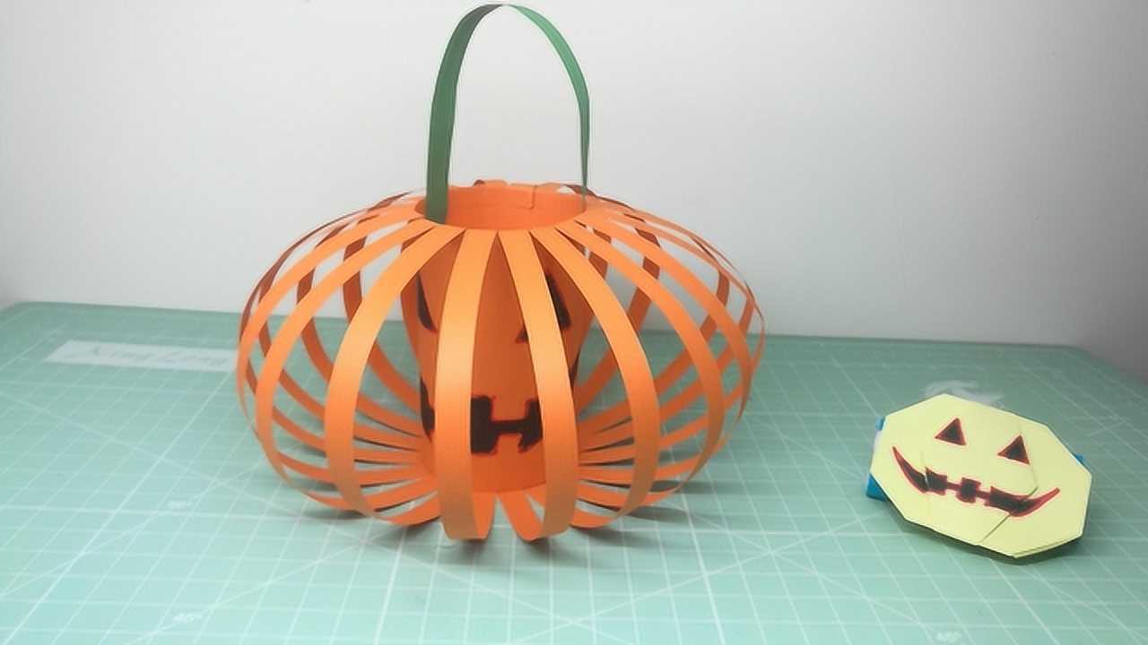 小壮手工制作万圣节南瓜灯一张a4纸就能做好小朋友的手工作业