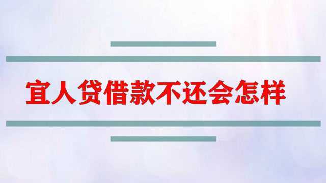 宜人贷借款不还会怎样