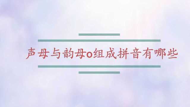 声母与韵母o组成拼音有哪些?