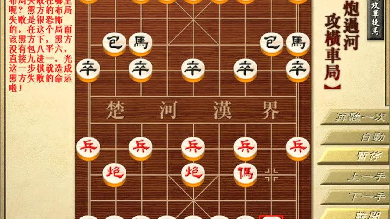 中国象棋:当头炮攻单提马教学  认真看,认真学!