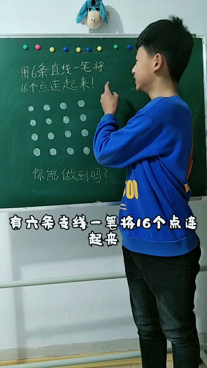 智力测试用六条直线一笔将16个点连起来你做的到吗