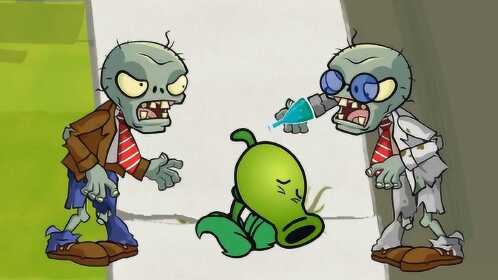 豌豆射手中毒黑化太阳花没有了保护伞幸好小坚果从天而降