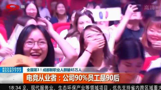 成都新职业人群破45万人 电竞从业者:公司90%员工是90后