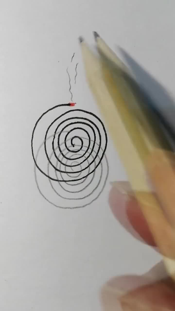 蚊香怎么画只需两支笔就可以了