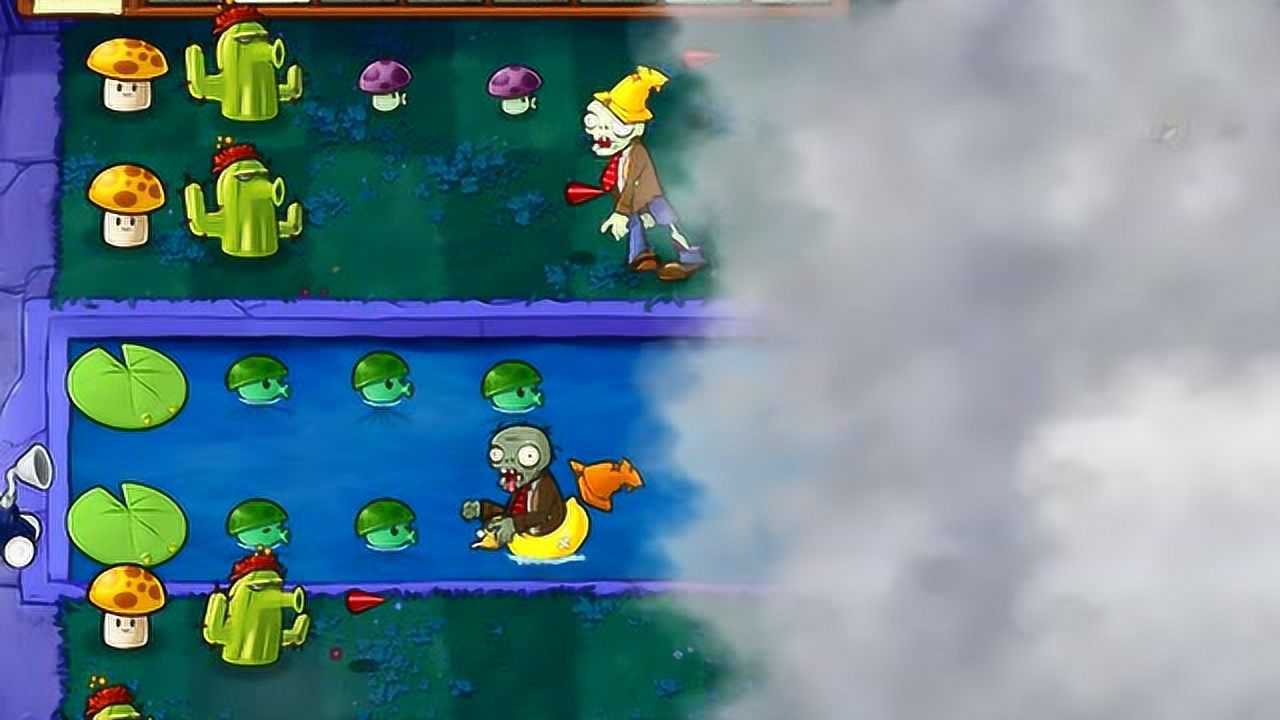 大海解说植物大战僵尸95版:气球僵尸来的太快,用小推车解决它