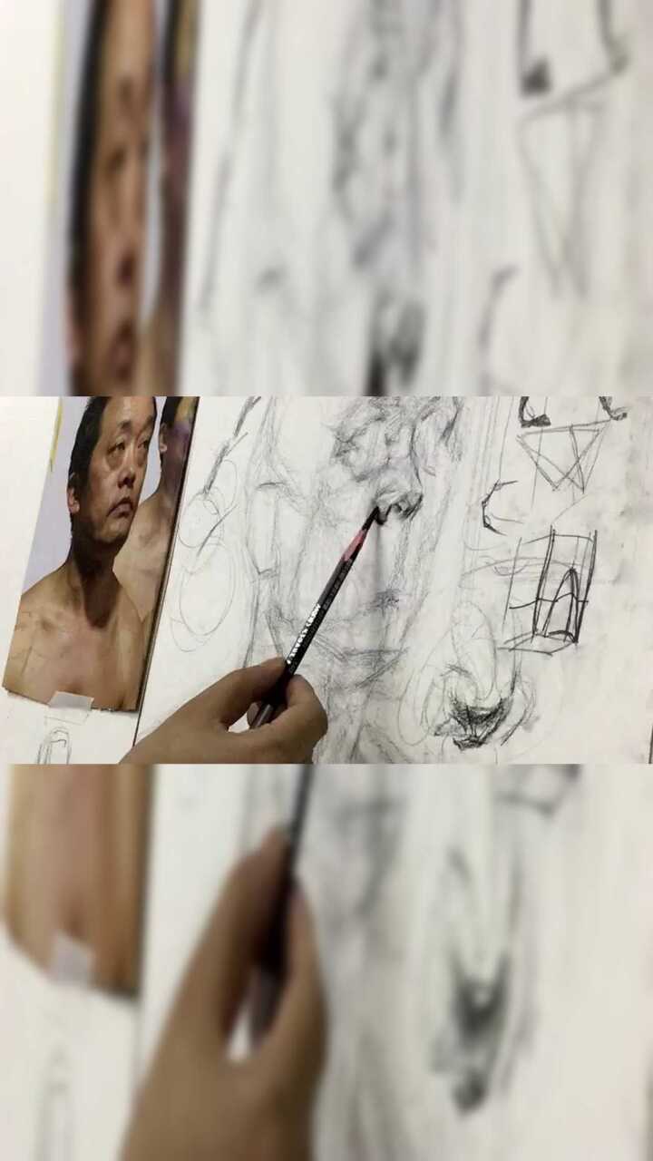 肖佳素描头像结构示范3