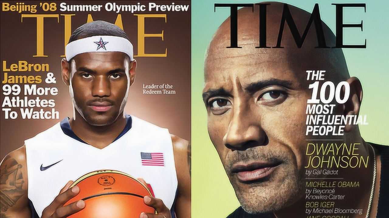 《全景nba》共同入选时代百大人物,詹姆斯和巨石强森谁的影响力更大?