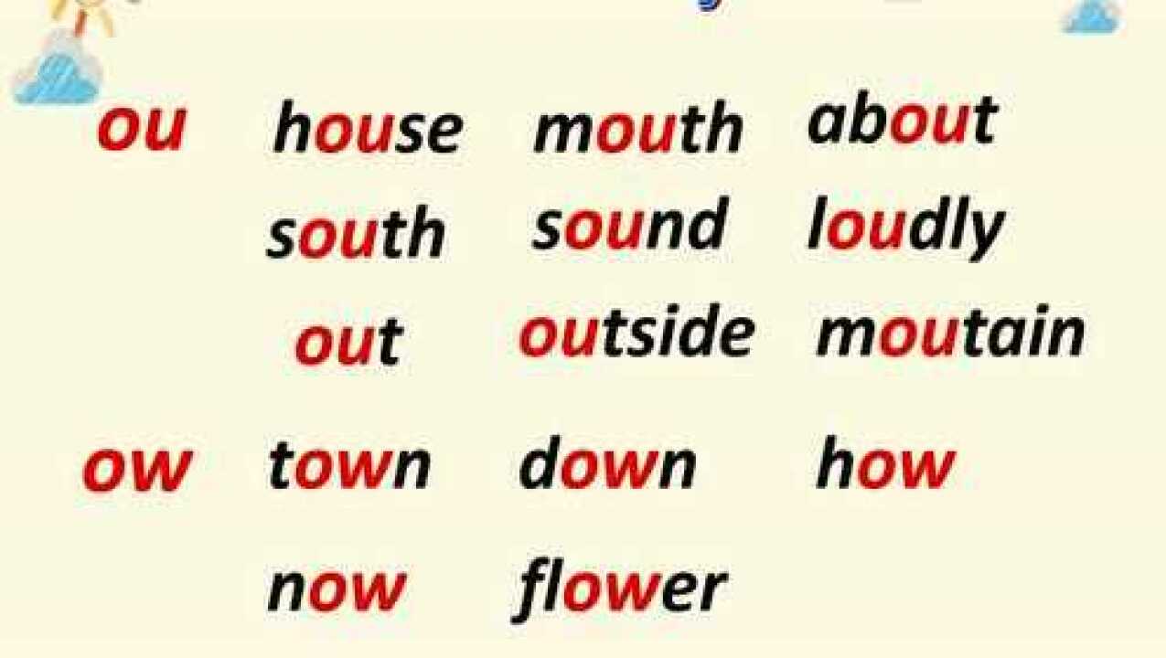 字母组合 ou ow
