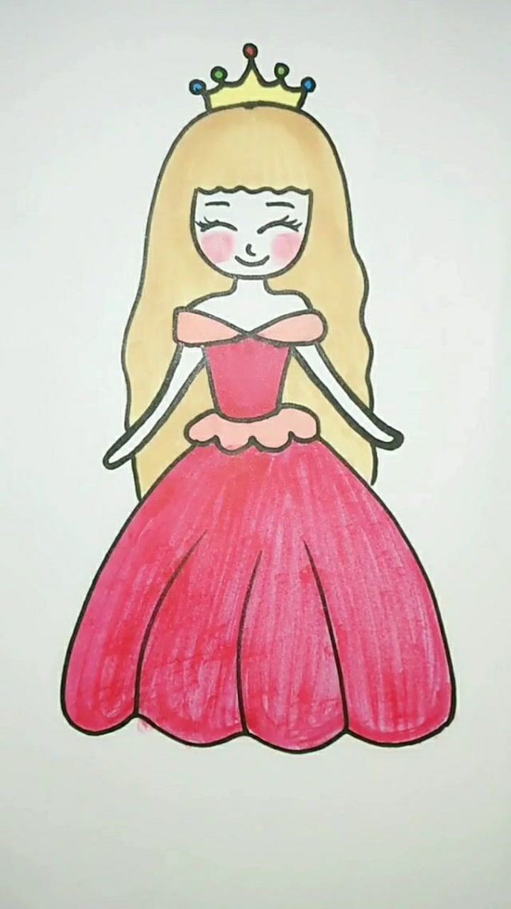 好漂亮的小公主呀!画法简单易学,赶快学起来