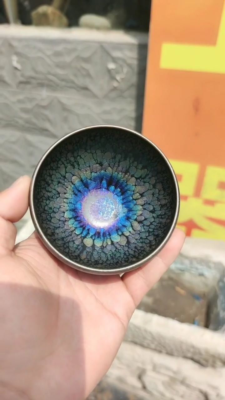 建盏作品,油滴鹧鸪斑出彩效果