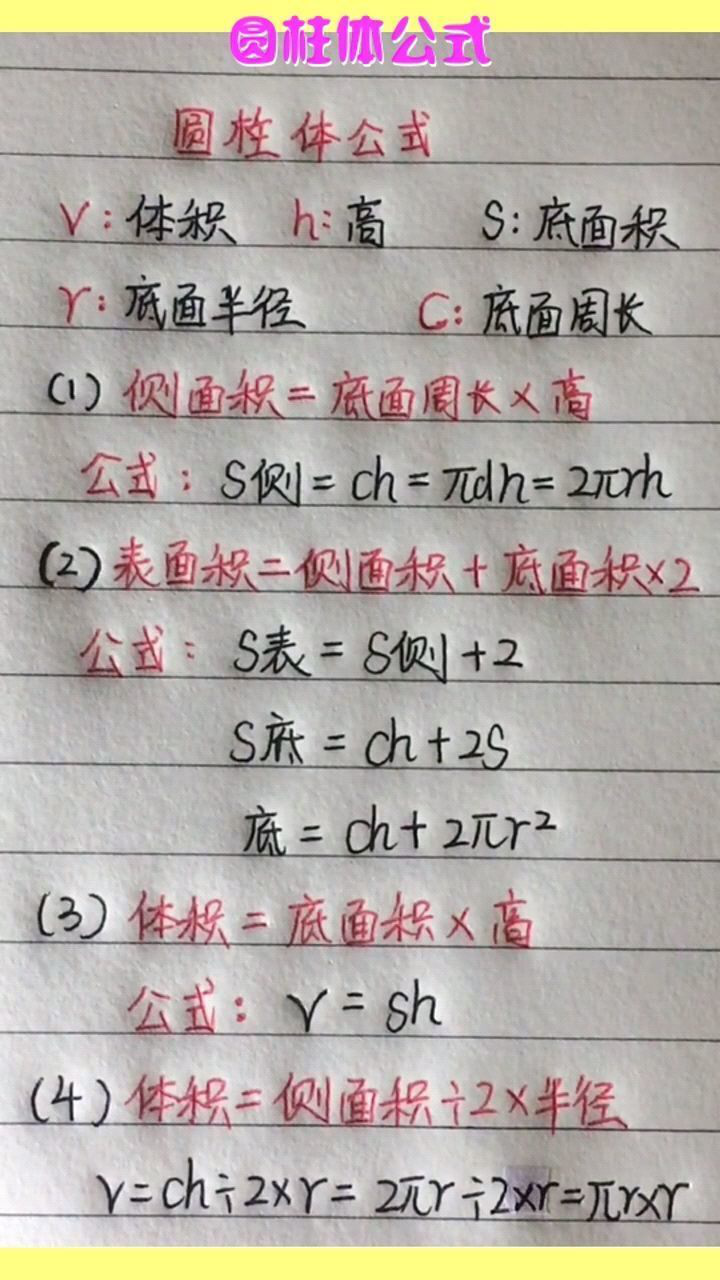 圆柱体公式,你家孩子会了吗
